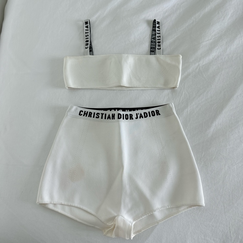 Christian Dior White Top and Briefs Set